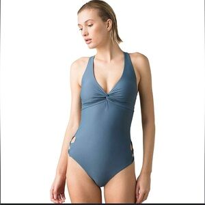 Brand New Without Tags Prana Rhette One Piece Bathing Suit in Nickel. Size Small